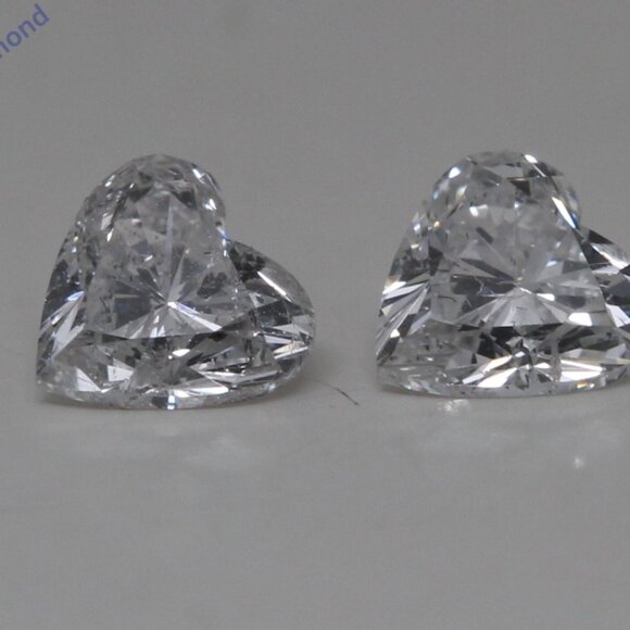 Heart Diamond Studs 14K Yellow Gold 0.76 Ct F Si3 I1 C50200186 - Picture 3 of 3